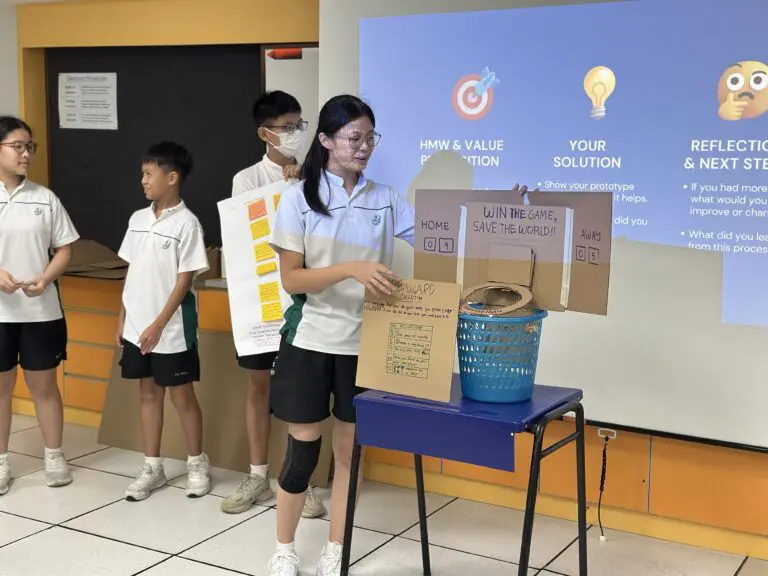 Prototype presentation at school community design thinking showcase